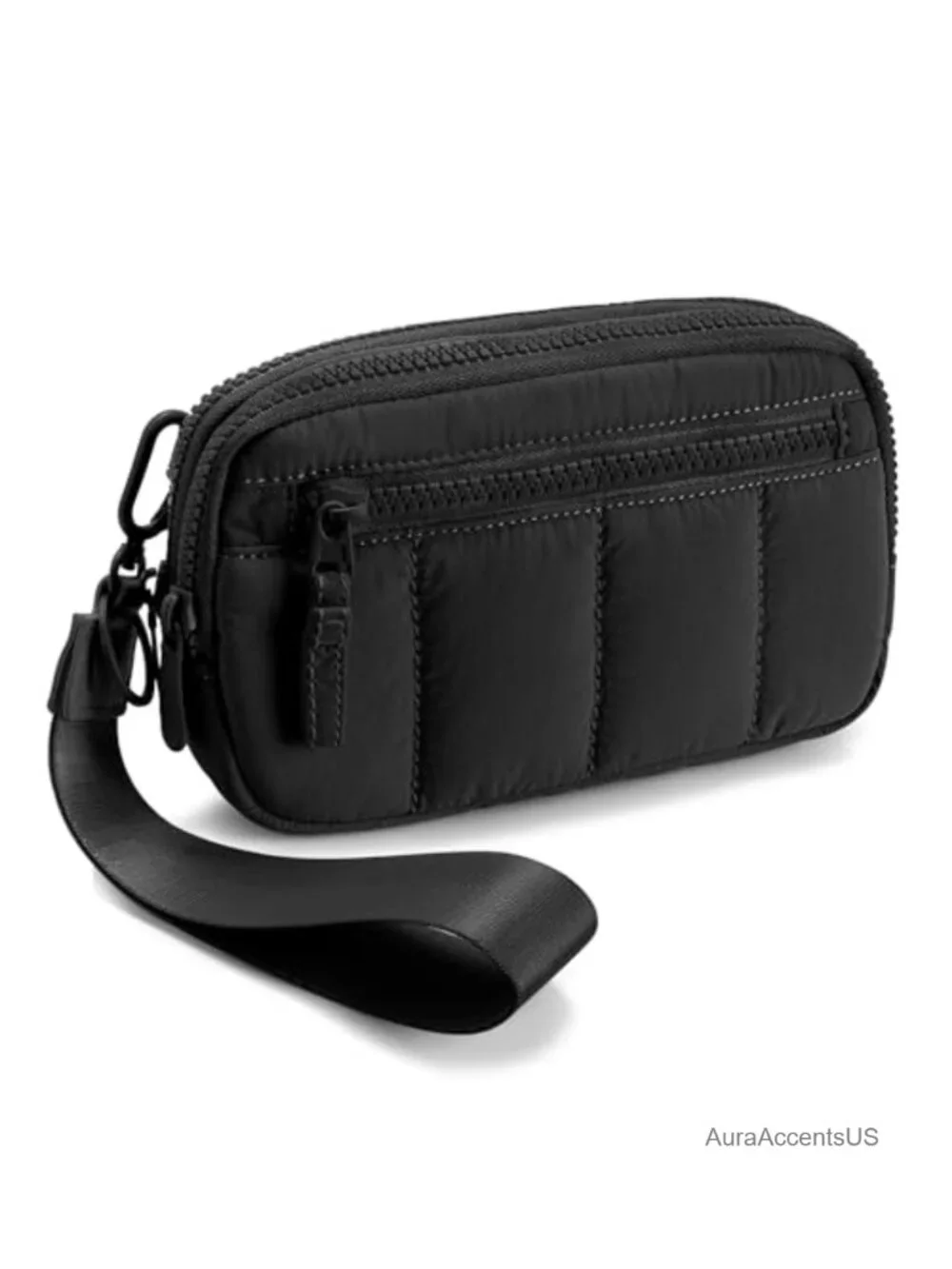 Nylon Puffy Crossbody Wristlet Wallet with RFID Blocking